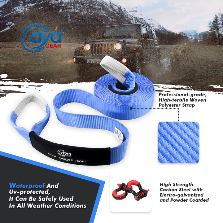 High-tensile woven polyster tow straps waterproof and UV-protect