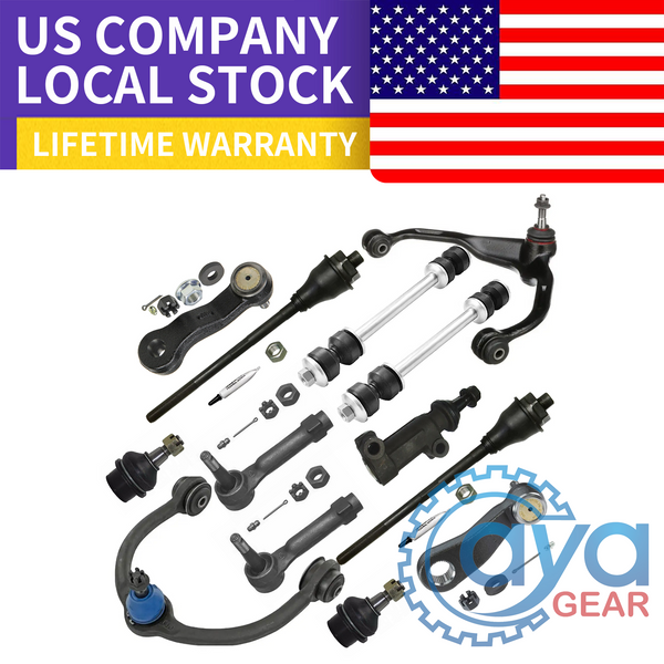 13pcs Front Upper Control Arms Tie Rods Suspension Kit for Chevy Silverado Sierra 1500