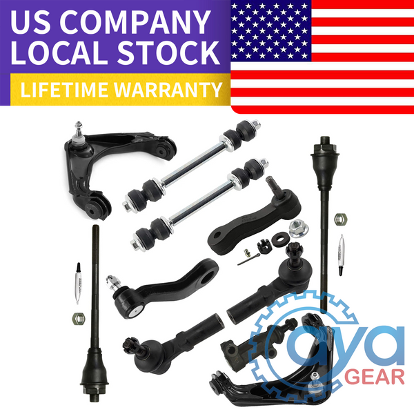 13pcs Front Upper Control Arm Sway Bar Tierod for Chevy GMC Silverado Sierra 2500 3500 HD H2