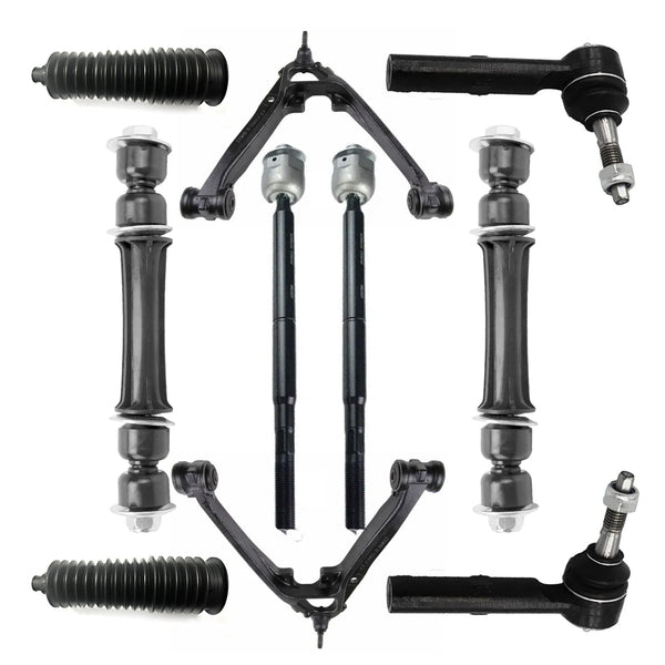 10pc Front Lower Control Arms Tie Rods for Chevy Silverado GMC Sierra 1500 Tahoe