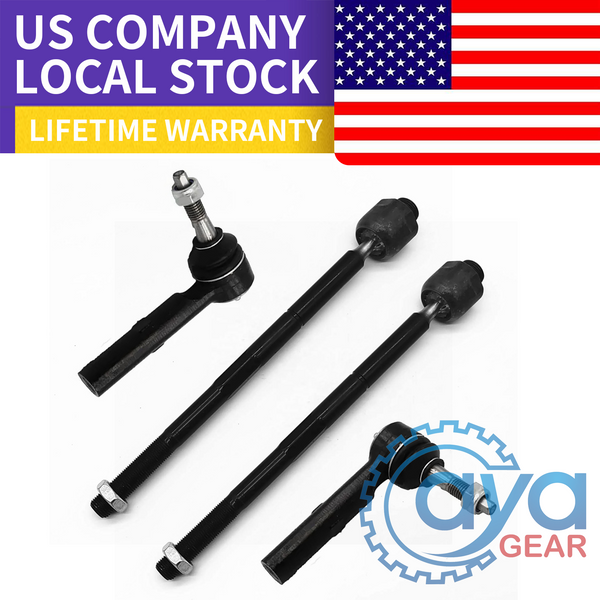 4pcs Front Inner Outer Tie Rods For GMC Yukon Sierra 1500 07-13