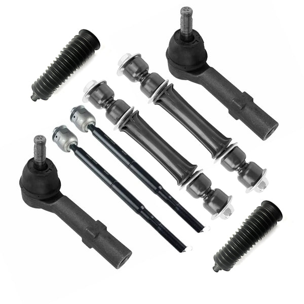 8pcs Front Tie Rod Ends Sway Bars For 07-14 Chevy Silverado 1500 Tahoe Avalanche