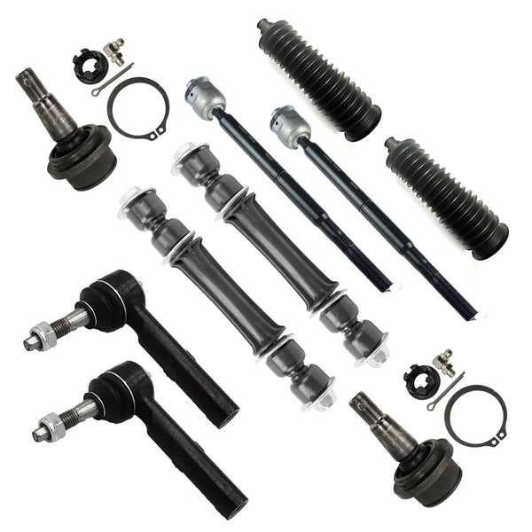 10pc Front Lower Ball Joints Sway Bars Tierods for Chevy Silverado Suburban 1500