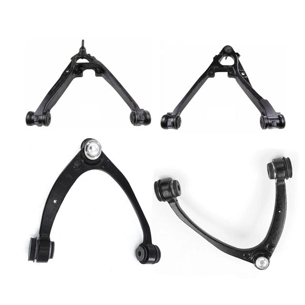 4pc Black Front Upper Lower Control Arm Fit for 07-13 Chevy Silverado GMC Sierra