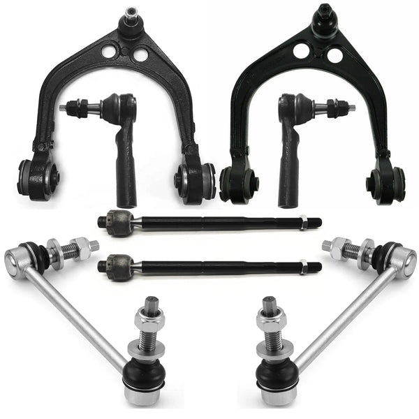 8pcs Front Upper Control Arm w/Ball Joint Sway Bar Tie Rod for Dodge Magnum 300