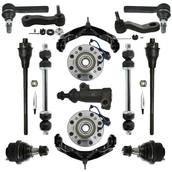 15pc 4WD Front Wheel Bearing Hub Control Arm for Chevy GMC Silverado Sierra 2500