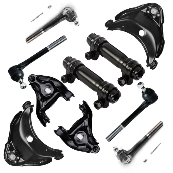 10pcs Front Lower Upper Control Arm Tie Rod End Kits For 88-99 Chevrolet C1500