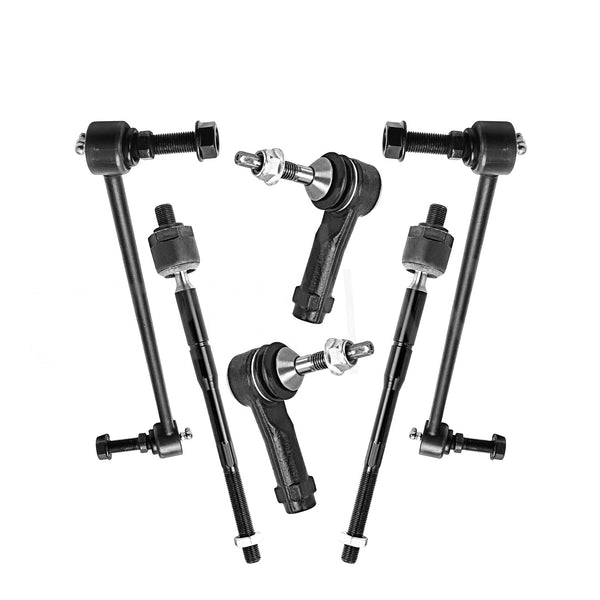 6pc Front Inner and Outer Tie Rods Sway Bars for 2011- 2017 2018 Ford Explorer