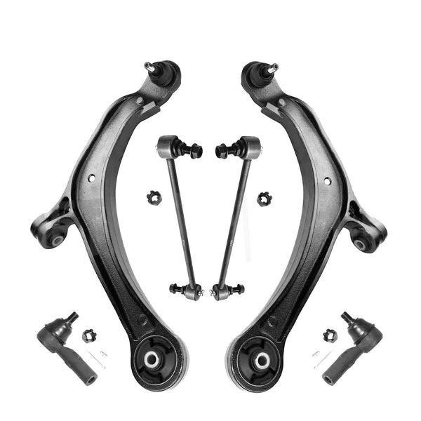 6pc Front Lower Control Arms Outer Tie Rod Sway Bars for 2011-2017 Honda Odyssey