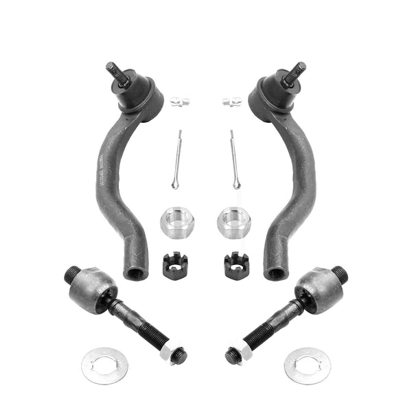 Front Inner Outer Tie Rods for 2003 2004 2005 2006 2007 Acura TSX Honda Accord