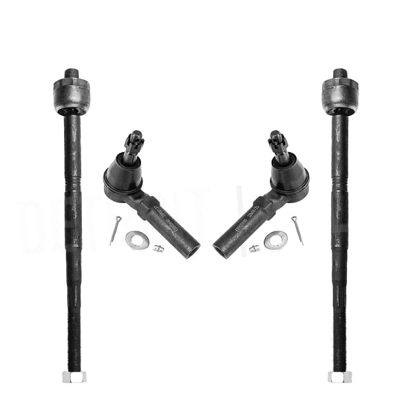 Front Inner Outer Tie Rods Ends for 2010 - 2017 Chevrolet Equinox GMC Terrain