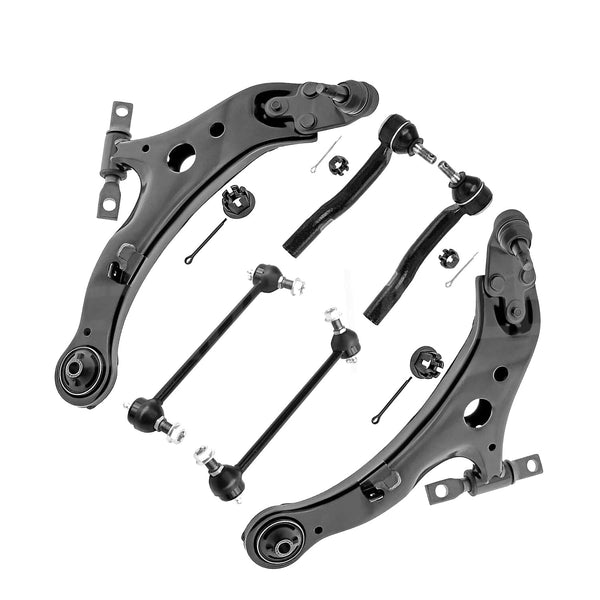 Front Lower Control Arms Sway Bars Tie Rods for 2013 - 2017 Toyota Camry Avalon