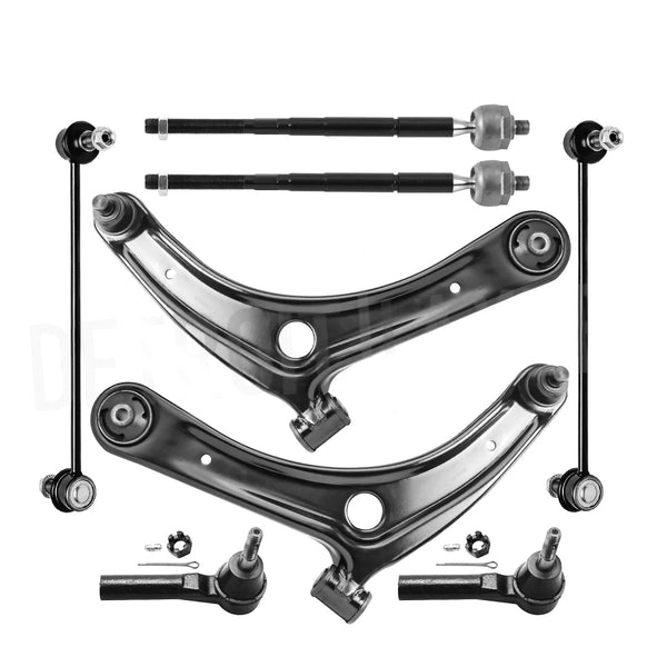 Front Lower Control Arms Tie Rods Suspension Kit for 07-17 Jeep Compass Patriot